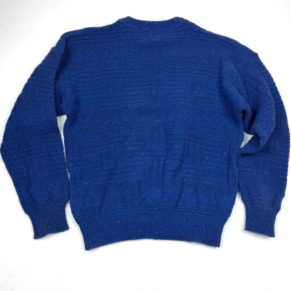 Vtg 70s Pendleton Wool Sweater Mens Large Blue Speckled Crewneck USA Made